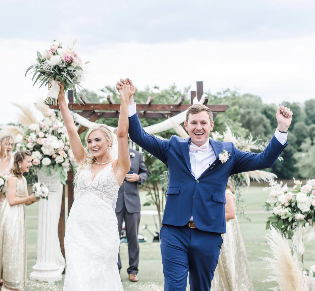 Bride in white gown