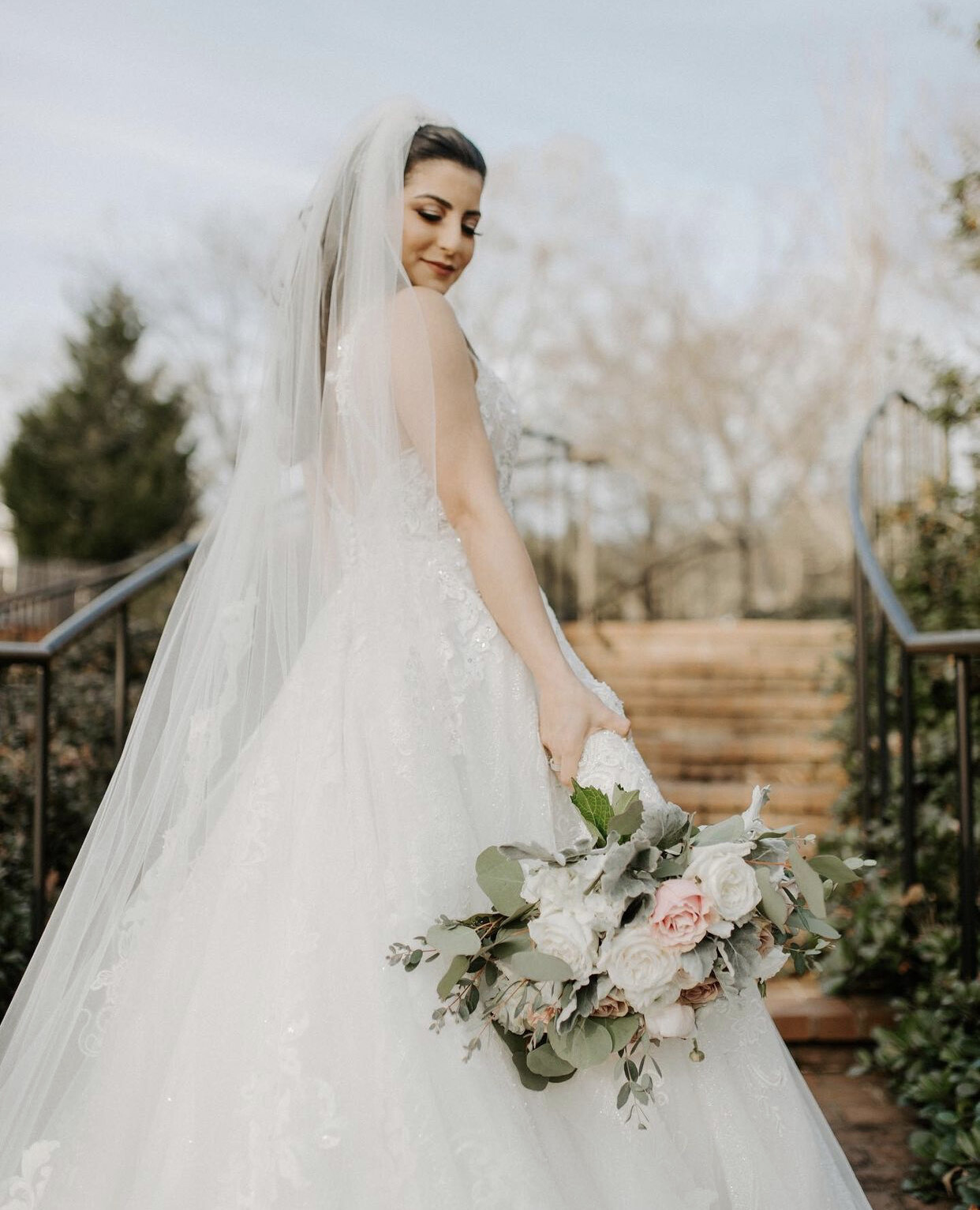 Bride in white gown