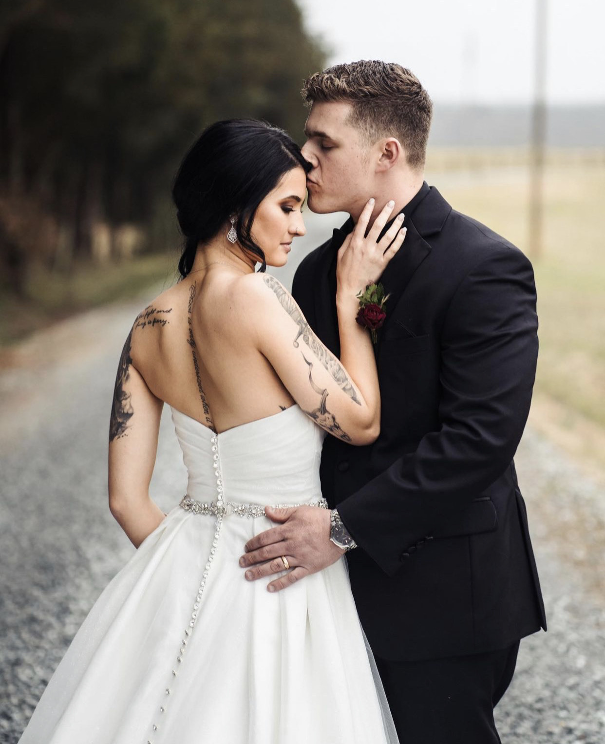 Bride in white gown