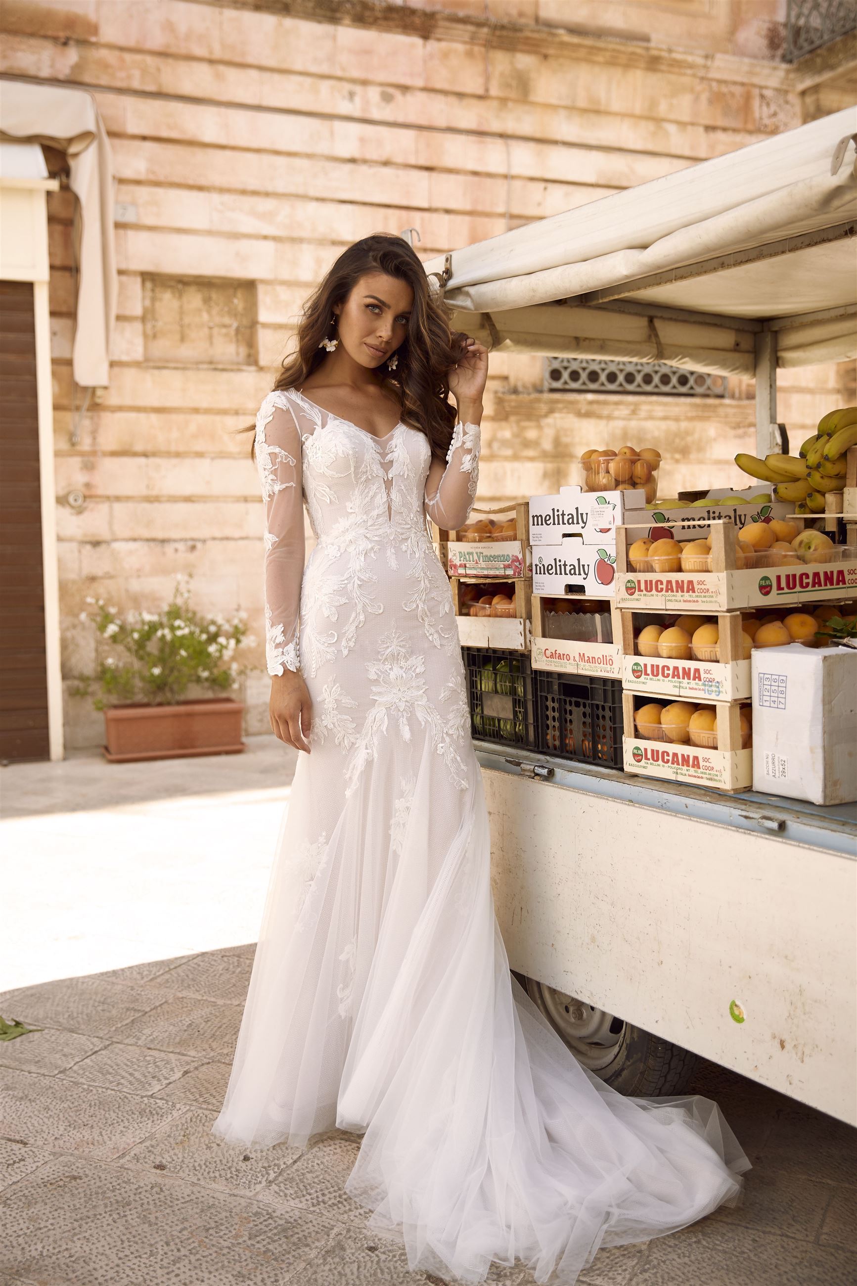 Model wearing a Madi Lane gown